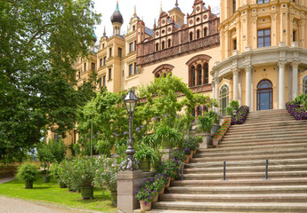 Canvas Print - Burggarten von Schloss Schwerin, Mecklenburg-Vorpommern