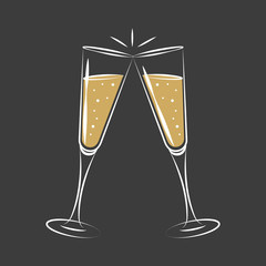 Wall Mural - toasting with champagne celebration design vector illustration EPS10