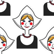 Netherlands Symbol Woman In National Costume Seamless Pattern