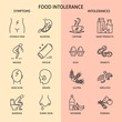 Food intolerance icon collection in line style