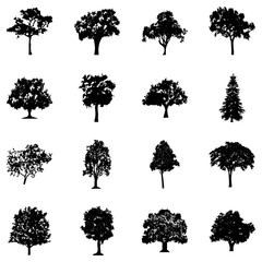 Sticker - Bushy Trees Glyph Icons 