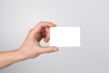 Hand Holding Blank Business Card