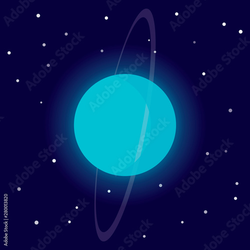 Planet Uranus Cartoon Vector Illustration On The Cosmic Background Buy This Stock Vector And Explore Similar Vectors At Adobe Stock Adobe Stock