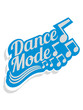 club stempel design party musiknoten dance mode on button schalter tanzen feiern spaß dj disko cool switch an schalten modus gestartet logo starten text design