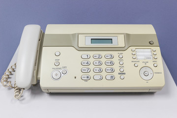 The fax machine for Sending documents in the office concept equipment needed in office 