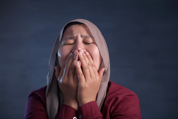 Wall Mural - Regret Asian Woman Crying