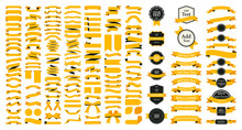 Beautiful Ribbons, Tags And Bows Collection Set Vector Design Eps 10	