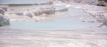 Pamukkale Travertine Pools And Terraces Carbonate Mineral At Ancient Hierapolis, Turkey