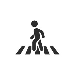 Fototapete - Pedestrian crosswalk icon template color editable. Street crossing symbol vector sign isolated on white background. Simple logo vector illustration for graphic and web design.