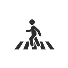 Fototapete - Pedestrian crosswalk icon template color editable. Street crossing symbol vector sign isolated on white background. Simple logo vector illustration for graphic and web design.