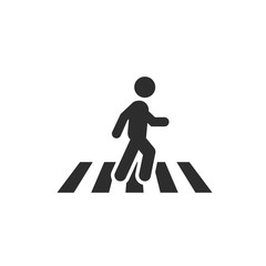 Fototapete - Pedestrian crosswalk icon template color editable. Street crossing symbol vector sign isolated on white background. Simple logo vector illustration for graphic and web design.