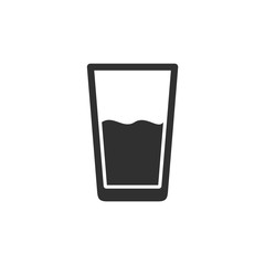Aufkleber - Glass of water  icon template color editable. Water cup symbol vector sign isolated on white background. Simple logo vector illustration for graphic and web design.