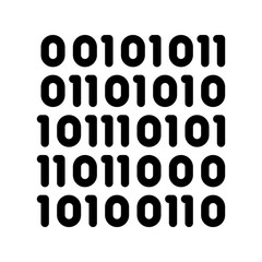 Poster - Streaming Binary Code Matrix Vector Thin Line Icon. Computer Code System, Data Encryption Linear Pictogram. Web Development, Languages, Script, Decryption and Encryption Contour Illustration
