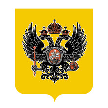 Colorful Coat Of Arms Of The Russian Empire. Vector Illustration. XIX Century.