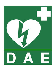 Wall Mural - AED sign called DAE in French language