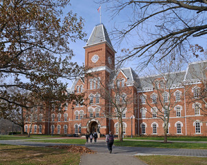 college building in fall