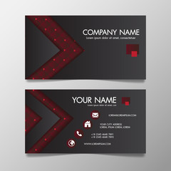 Wall Mural - red and black modern creative business template patterned and name card,horizontal simple clean vect