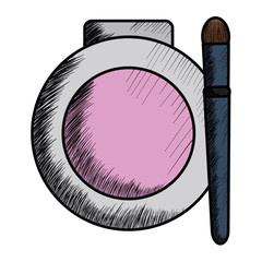 Poster - blush and brush make up drawing icon