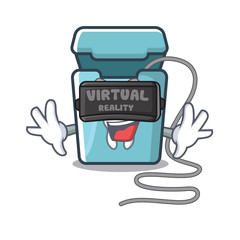 Sticker - Virtual reality dental floss in a mascot box