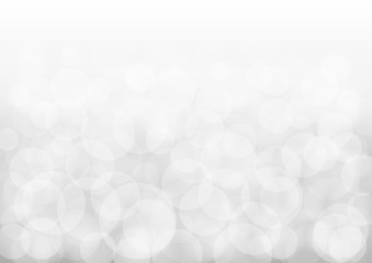 Bokeh white and grey color background. Blur bright abstract background. Vector. Illustration.