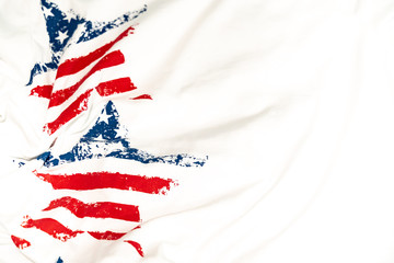 United State Of America Wavy Flag Background, Wavy Flag of the United States over white background