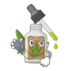 Poster - Doctor hemp oil in the character bottle