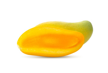 Wall Mural - Fresh mango on white background