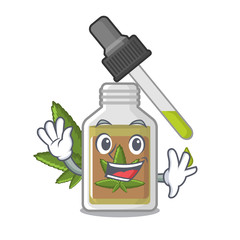 Wall Mural - Waving hemp oil in the cartoon shape