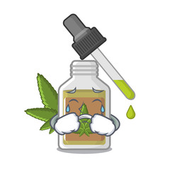 Sticker - Crying hemp oil isolated with the cartoon