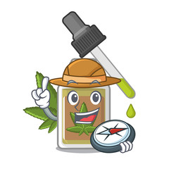 Sticker - Explorer hemp oil isolated with the cartoon