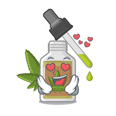 Sticker - In love hemp oil isolated with the cartoon