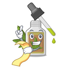 Sticker - With menu hemp oil isolated with the cartoon