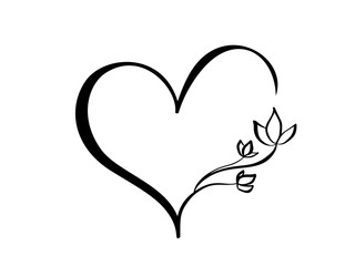 vector heart sign. icon on white background. illustration romantic symbol linked, love, passion and 