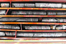 Core Samples Stored In A Box. Geological