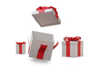 christmas presents isolated on white 3d-illustration