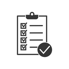 Poster - Tasks symbol vector sign isolated on white background. Simple logo vector illustration for graphic and web design. Signed approved document. Project completed.