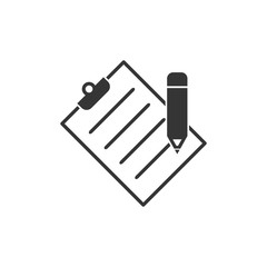 Poster - Tasks symbol vector sign isolated on white background. Simple logo vector illustration for graphic and web design. Signed approved document. Project completed.
