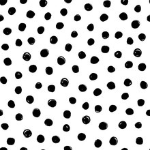 Small Dots Vector Pattern. Hand Drawn Black Dot Pattern. Seamless Dots Pattern.