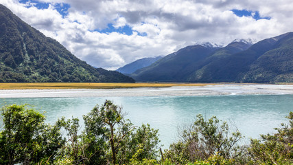 Wall Mural - riverbed landscape scenery in south New Zealand