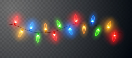 Wall Mural - christmas lights garland
