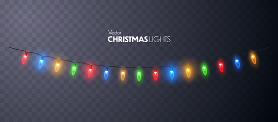 Aufkleber - Christmas Lights garland 