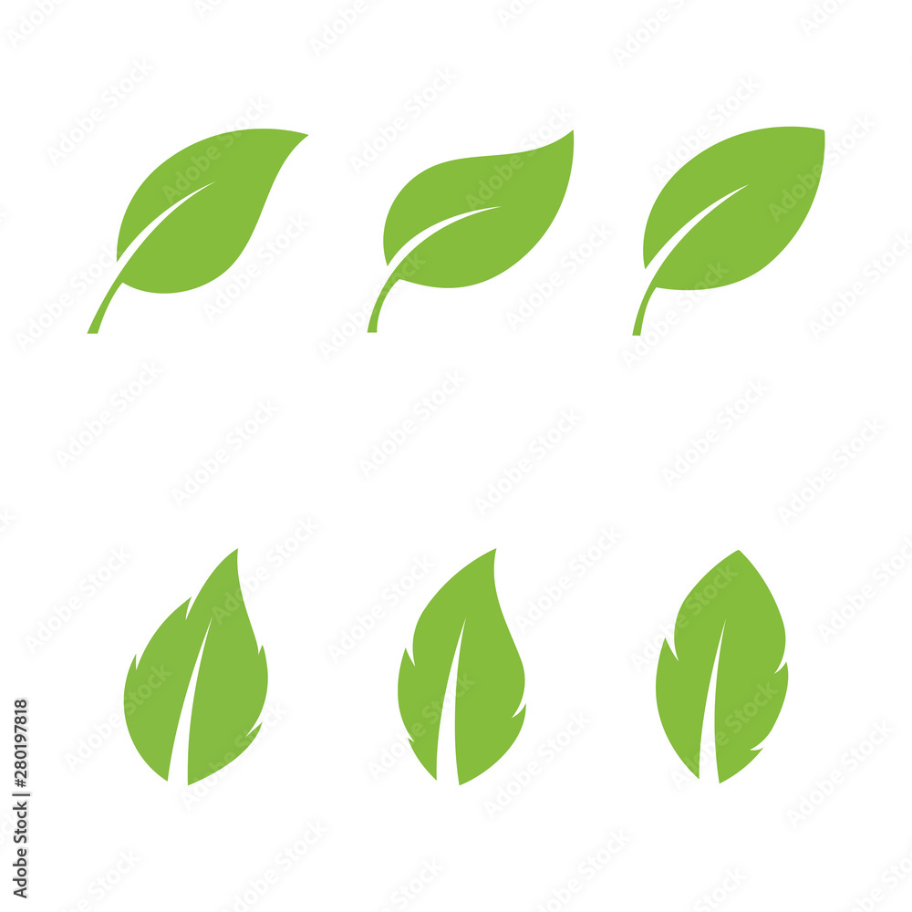 Logos of green Tree leaf ecology nature element - obrazy, fototapety, plakaty 