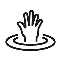 Wall Mural - creative help button - minimal line web icon. simple vector illustration. concept for infographic, w