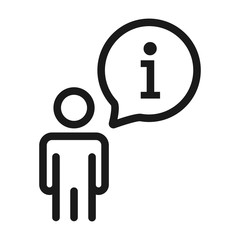 Wall Mural - help, support and information - minimal line web icon. simple vector illustration. concept for infog