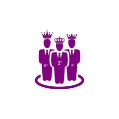 Wall Mural - Award, business, performance, success, team, winner, crown on head purple color icon