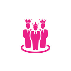 Wall Mural - Award, business, performance, success, team, winner, crown on head  pink color icon