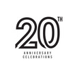 20 Th Anniversary Celebration Vector Template Design Illustration