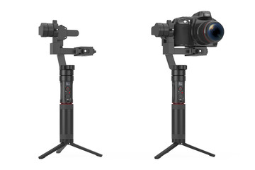 Leinwandbilder - DSLR or Video Camera Gimbal Stabilization Tripod System. 3d Rendering