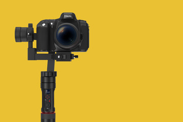 Leinwandbilder - DSLR or Video Camera Gimbal Stabilization Tripod System. 3d Rendering
