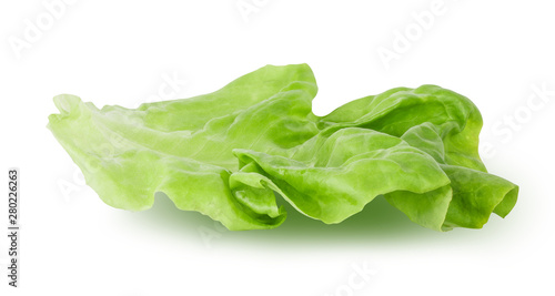 Fotografía Fresh lettuce leaf isolated on white background with clipping path
